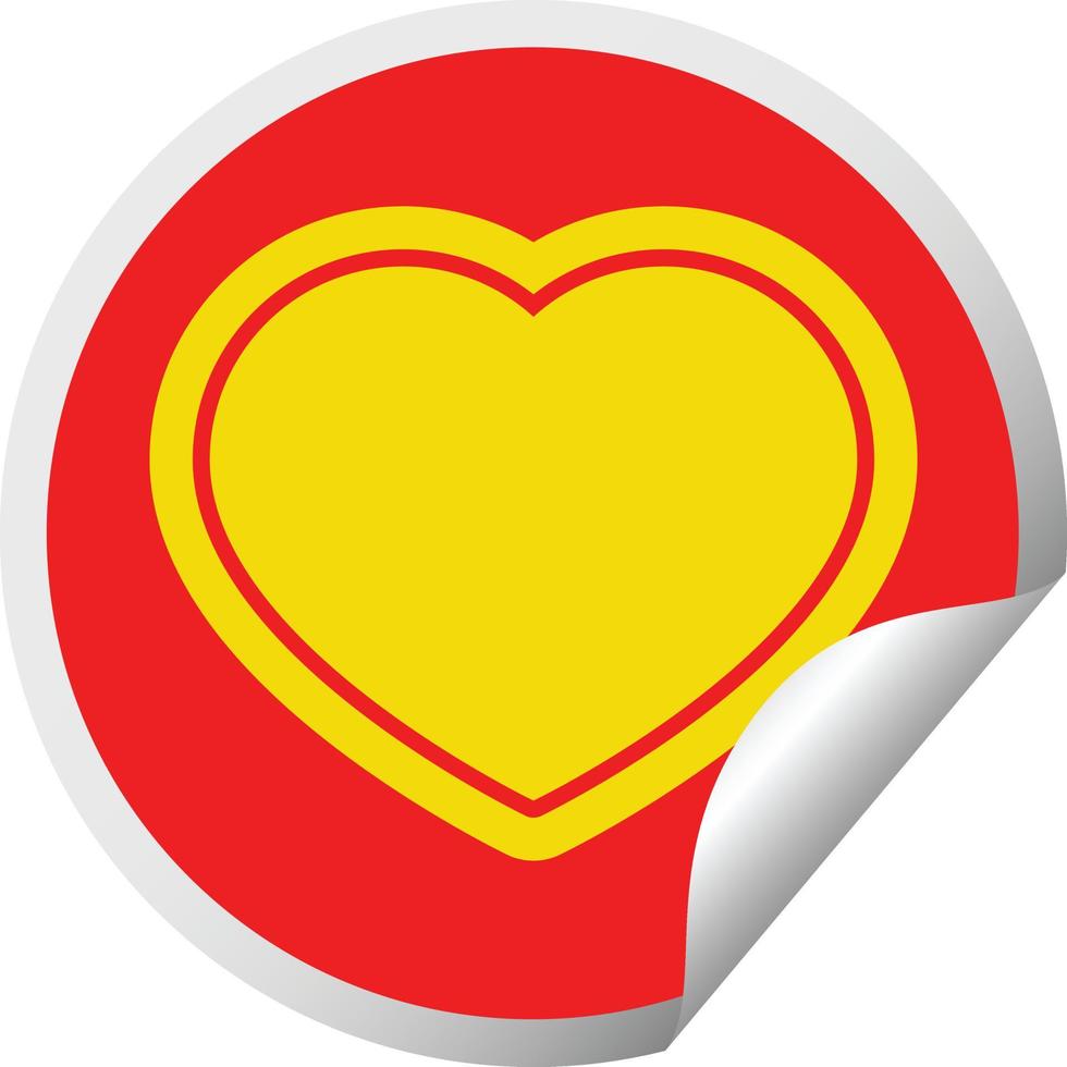 heart graphic vector circular peeling sticker