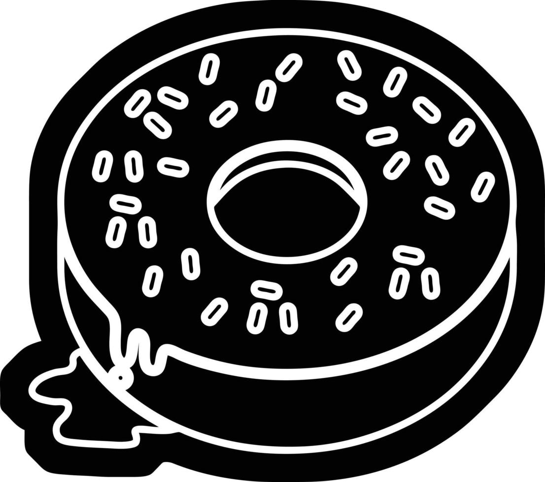 vector icon illustration of a tasty iced donut
