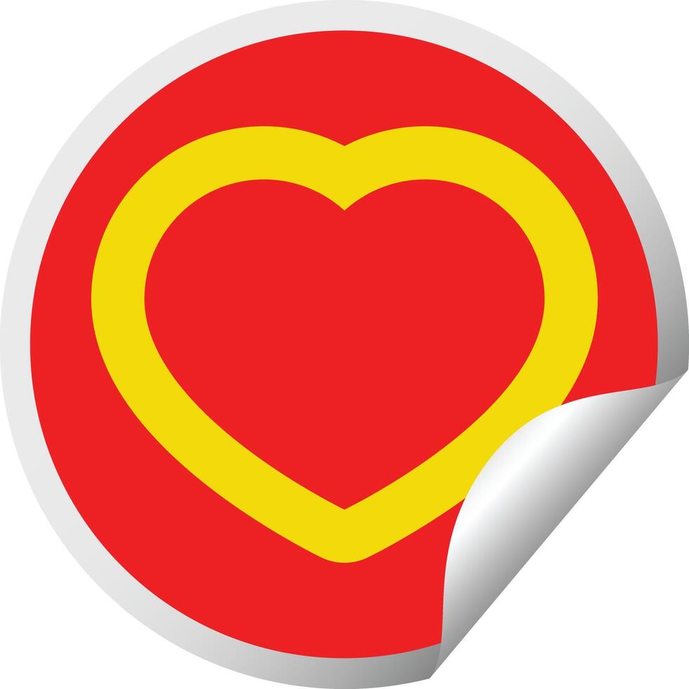 heart graphic vector circular peeling sticker
