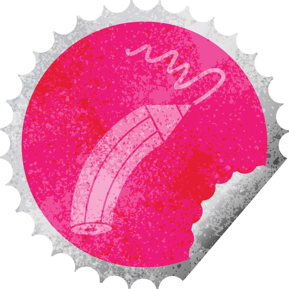 pencil drawing a line circular peeling sticker vector