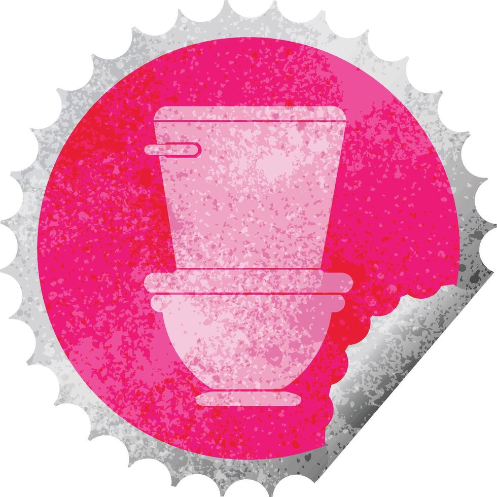 toilet circular peeling sticker vector illustration