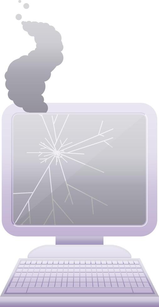 broken computer graphic vector illustration icon