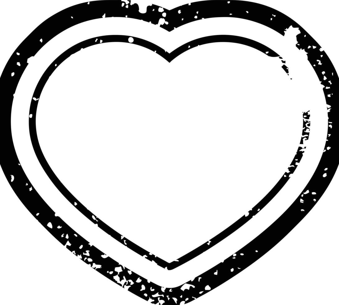 Distressed effect heart symbol graphic vector illustration icon