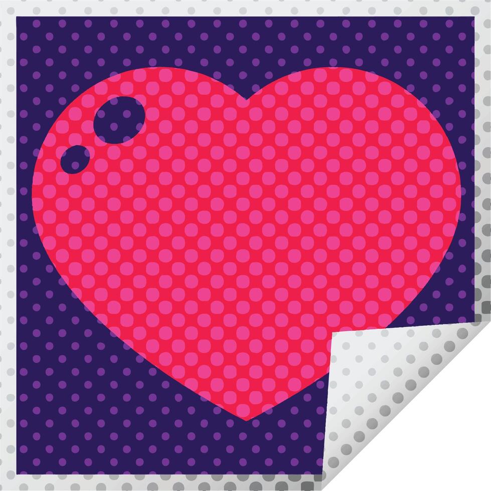 heart peeling sticker graphic vector illustration square peeling sticker