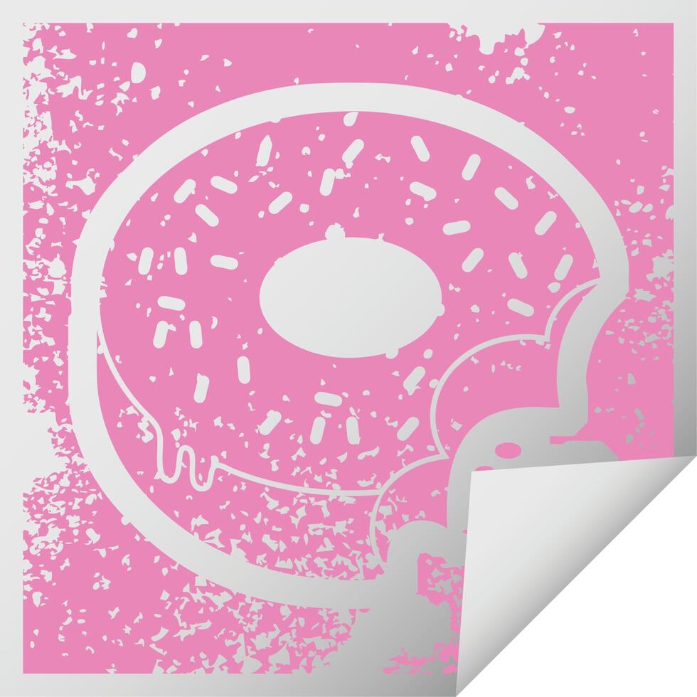 bitten frosted donut graphic vector illustration icon