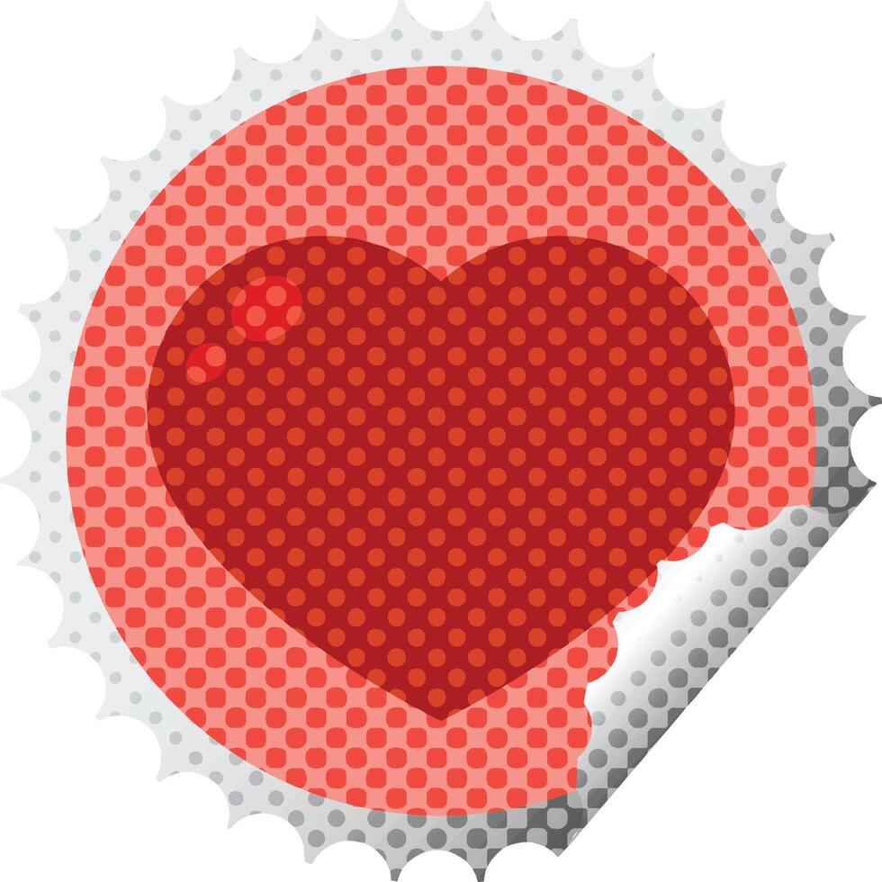 heart symbol graphic vector illustration round sticker stamp