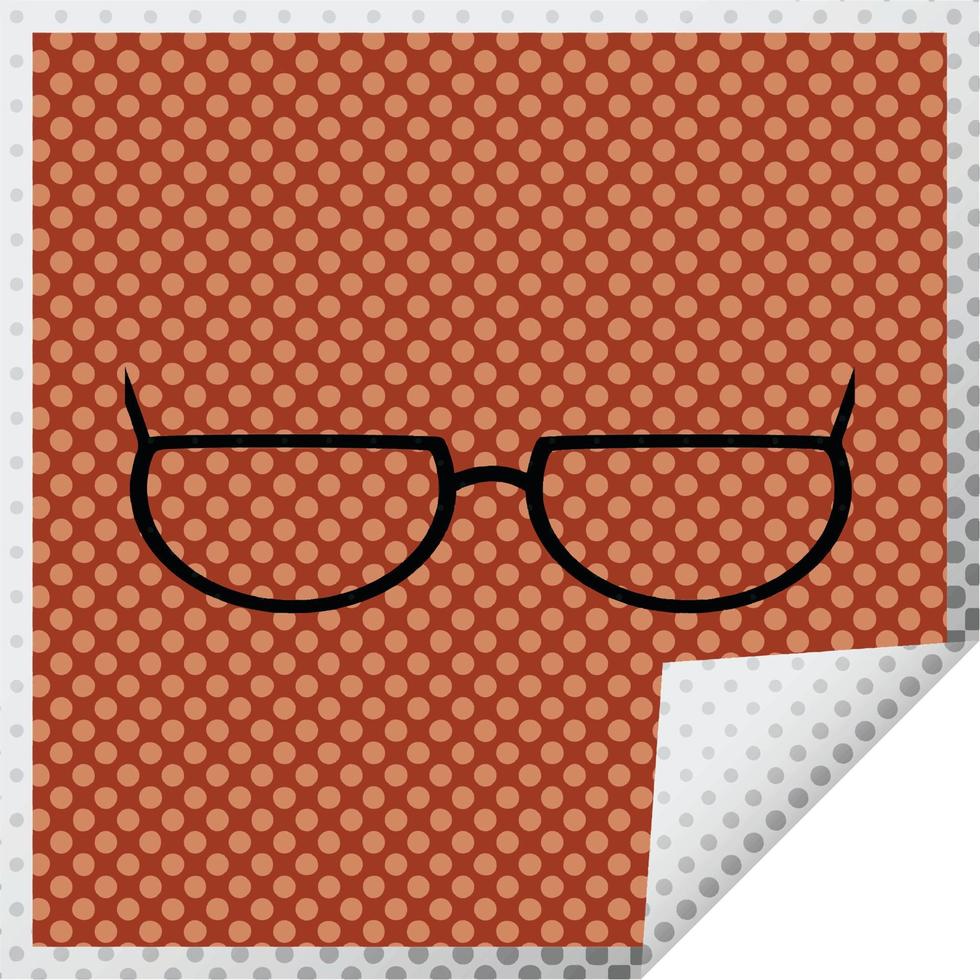 spectacles graphic vector illustration square sticker