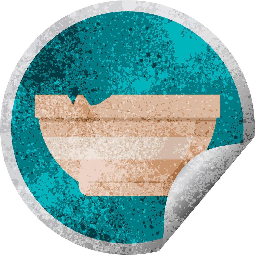 cracked bowl graphic vector illustration circular sticker