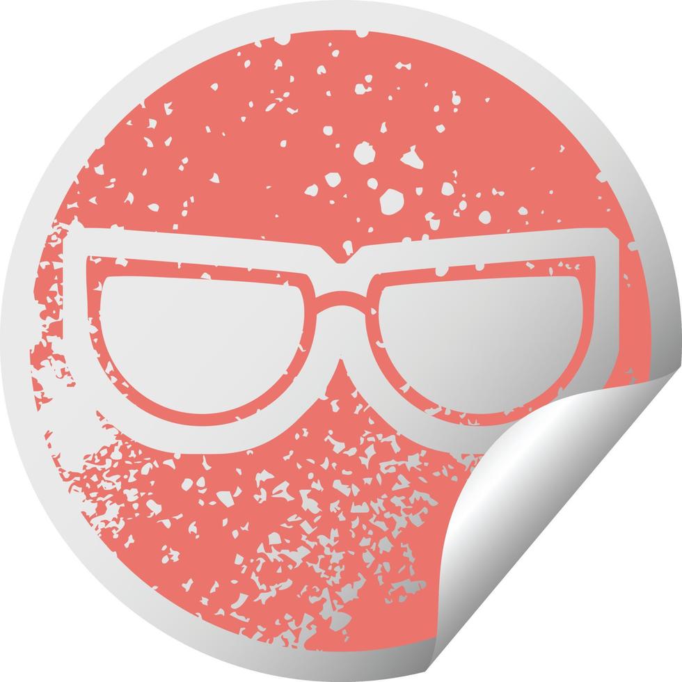 spectacles graphic distressed sticker illustration Icon vector