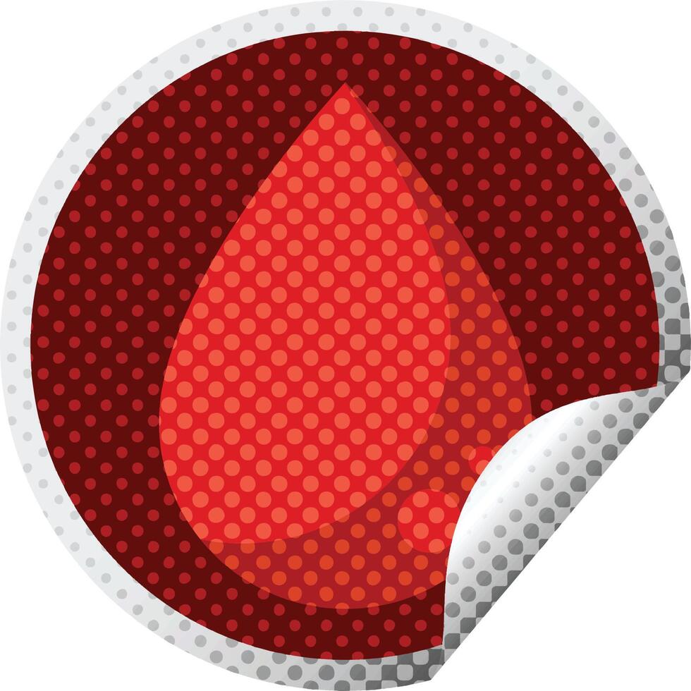 blood drop graphic vector illustration circular sticker