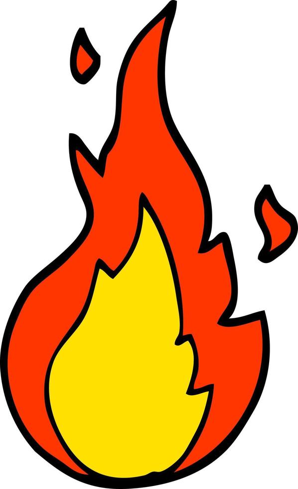 símbolo de llama de dibujos animados estilo doodle dibujado a mano vector