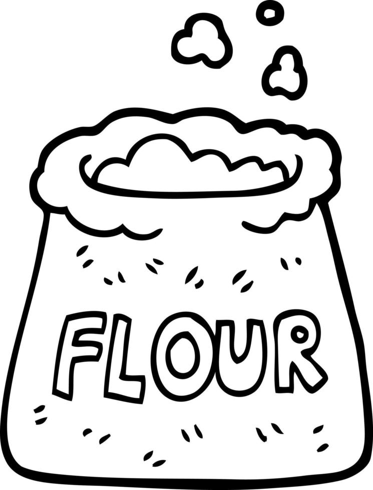 black and white cartoon bag of flour 12551329 Vector Art at Vecteezy