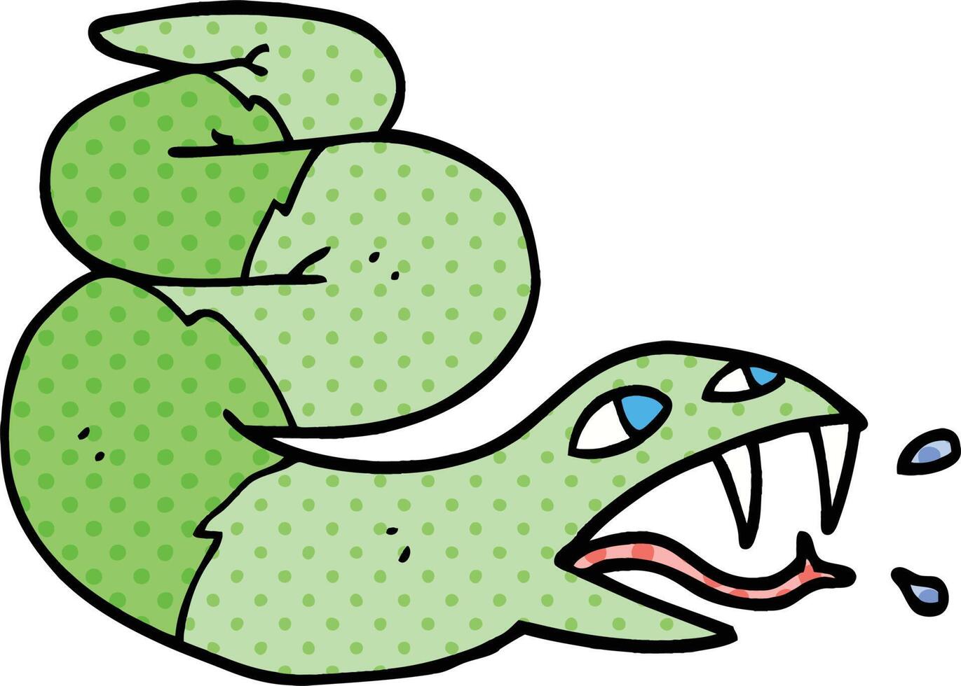 comic book style cartoon hissing snake vector