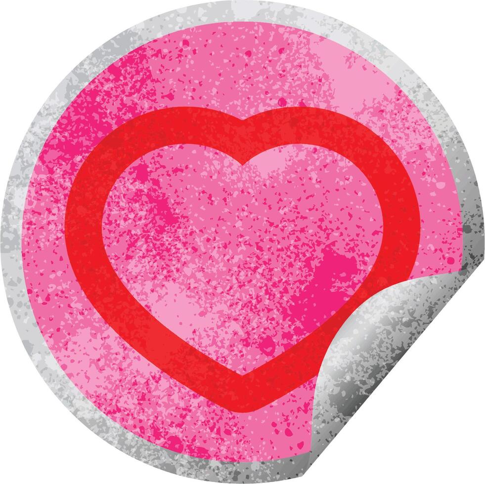 heart graphic vector circular peeling sticker