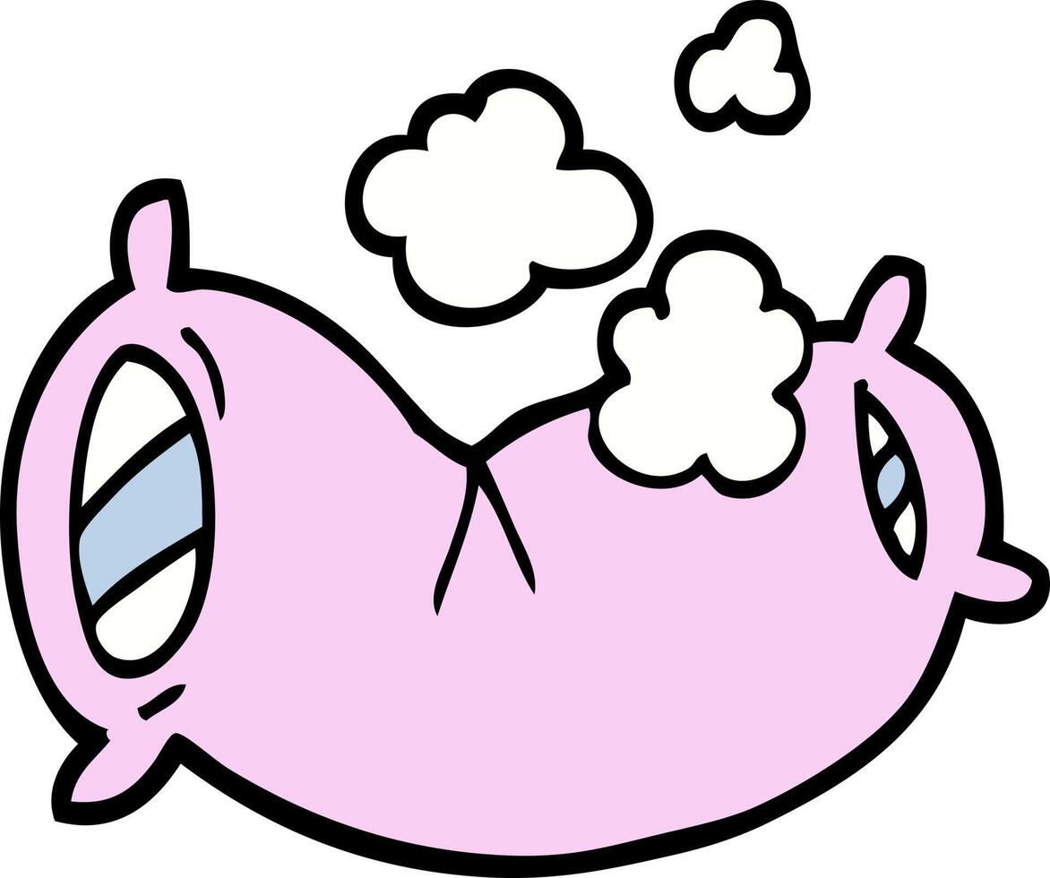 hand drawn doodle style cartoon fluffy pillow vector