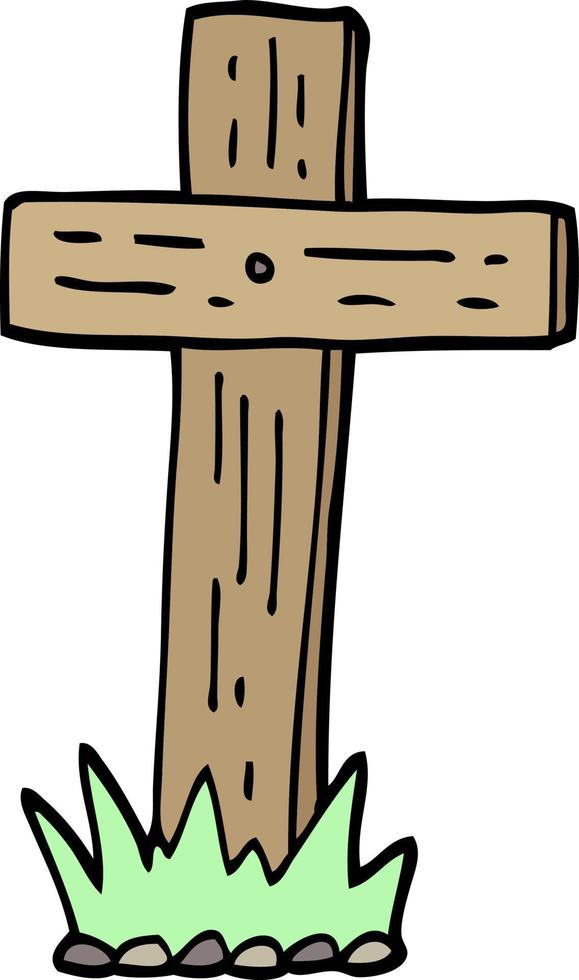  cruz de madera de dibujos animados estilo doodle dibujado a mano   Vector en Vecteezy