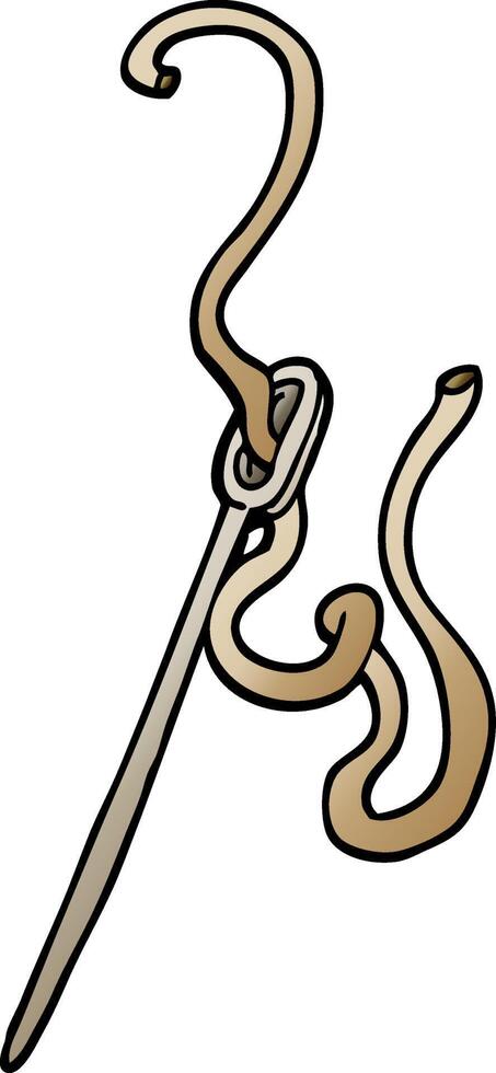 vector gradient illustration cartoon needle and thread