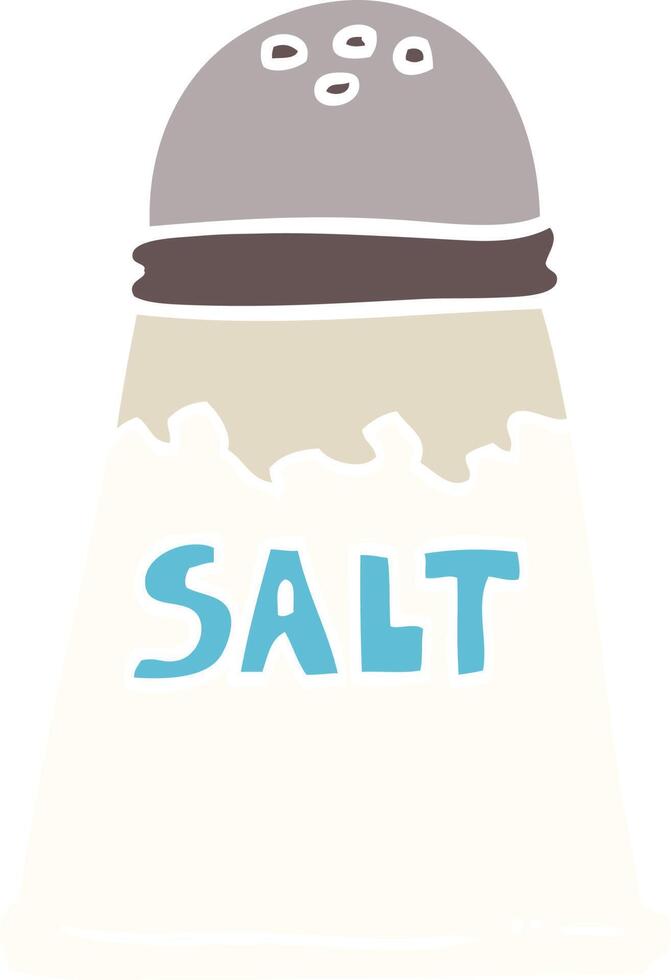 flat color illustration cartoon salt shaker vector