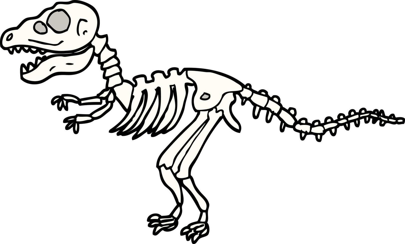 hand drawn doodle style cartoon dinosaur bones vector