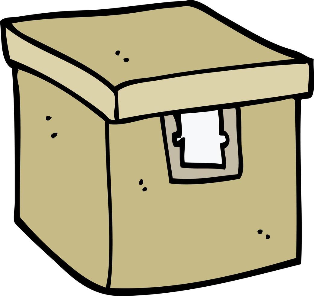 hand drawn doodle style cartoon evidence box vector