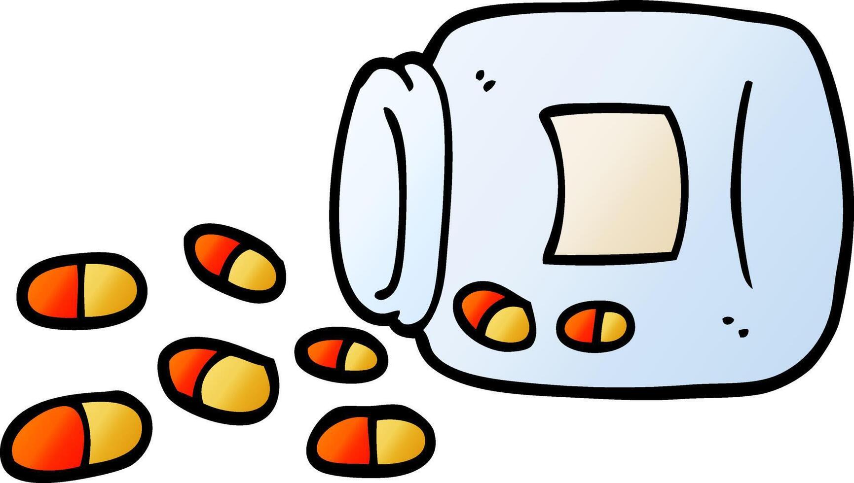 vector gradient illustration cartoon jar of pills