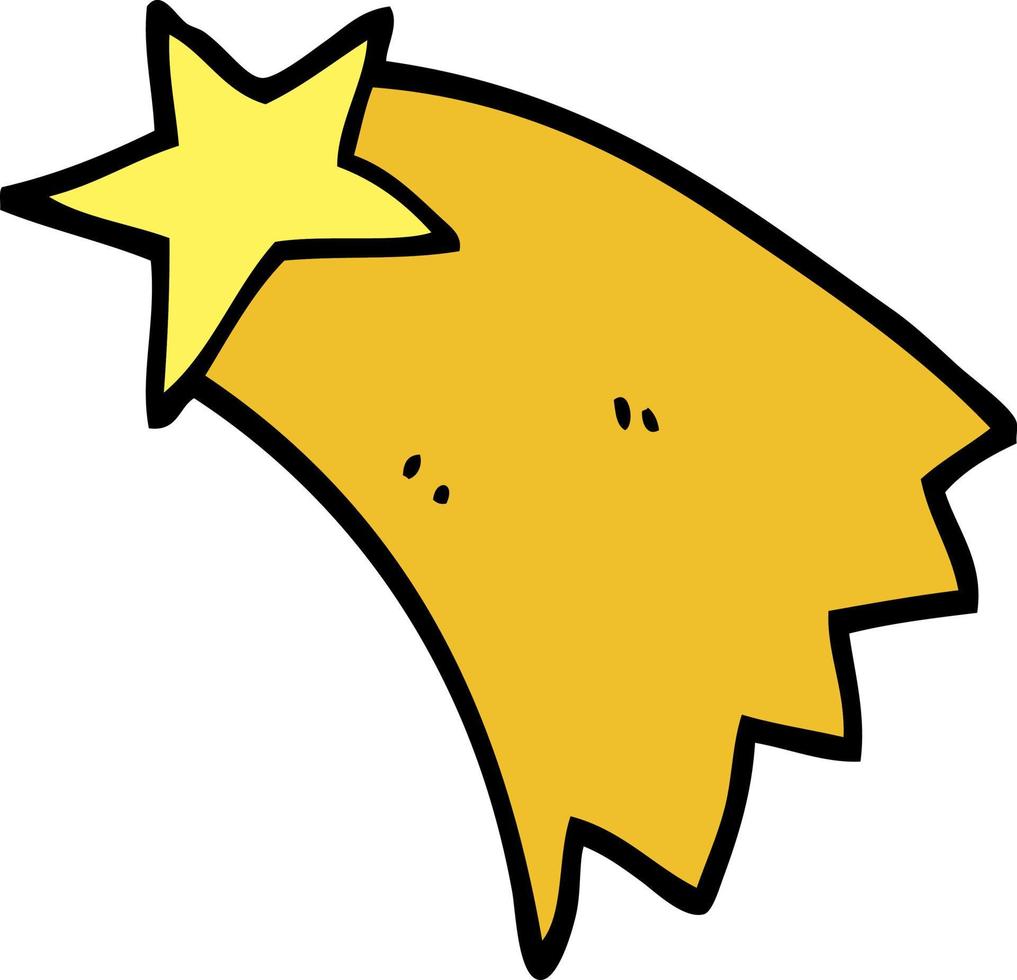 hand drawn doodle style cartoon shooting star vector