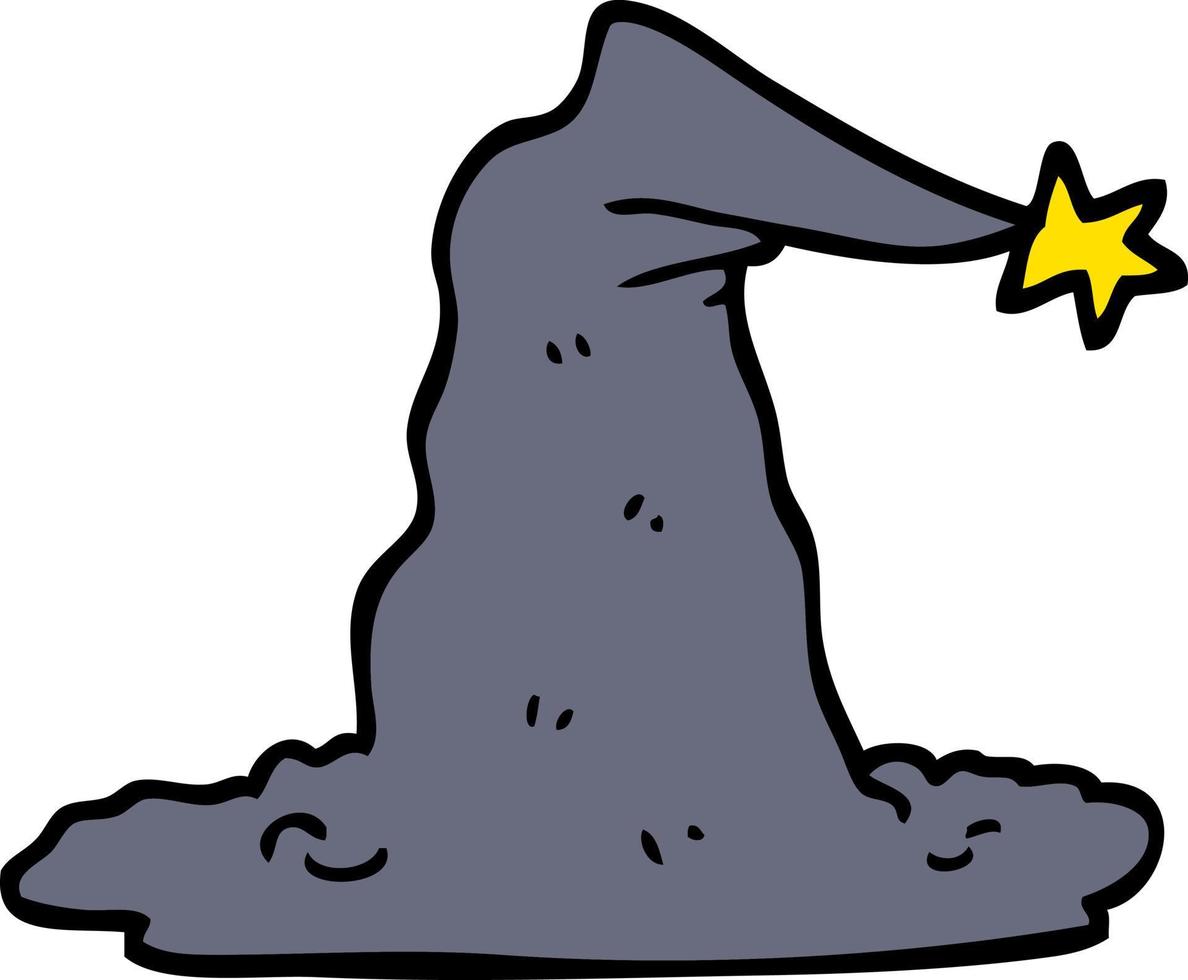 hand drawn doodle style cartoon wizard hat vector