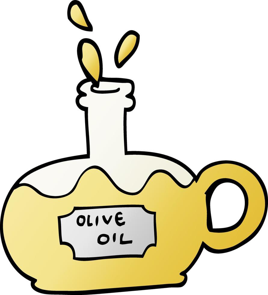 botella de dibujos animados de ilustración de gradiente de vector de aceite de oliva