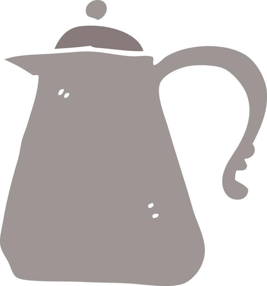 flat color illustration cartoon kettle vector