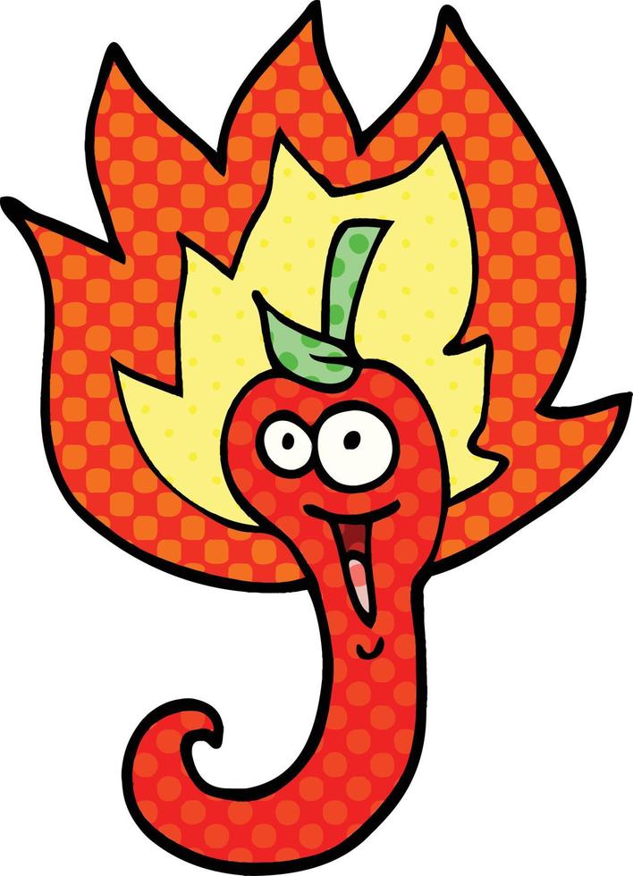 comic book style cartoon red hot chili vector