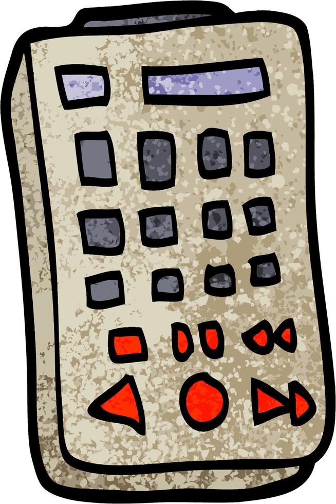 grunge textured illustration cartoon remote control vector