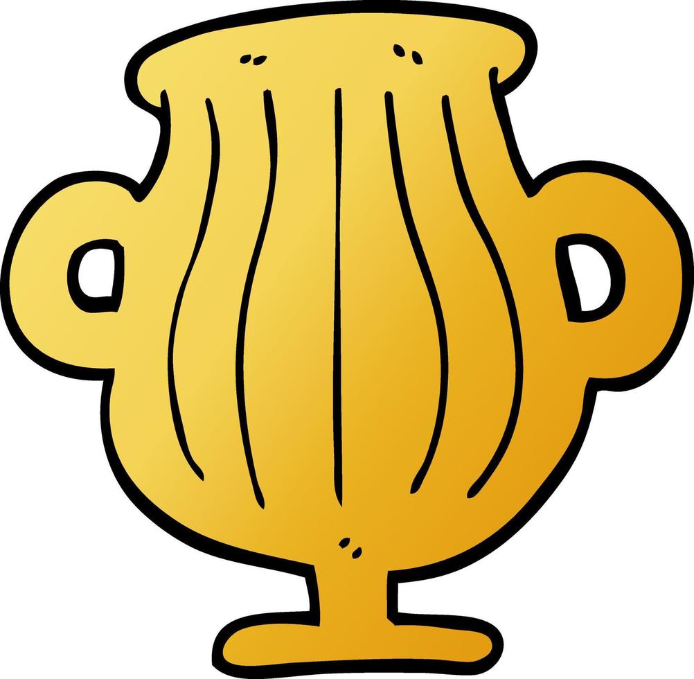 vector gradient illustration cartoon of a golden vase