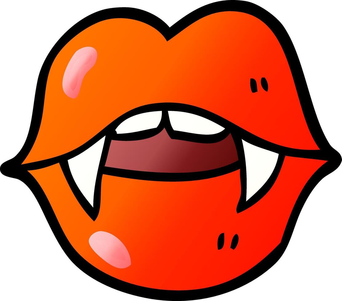 vector gradient illustration cartoon vampire mouth