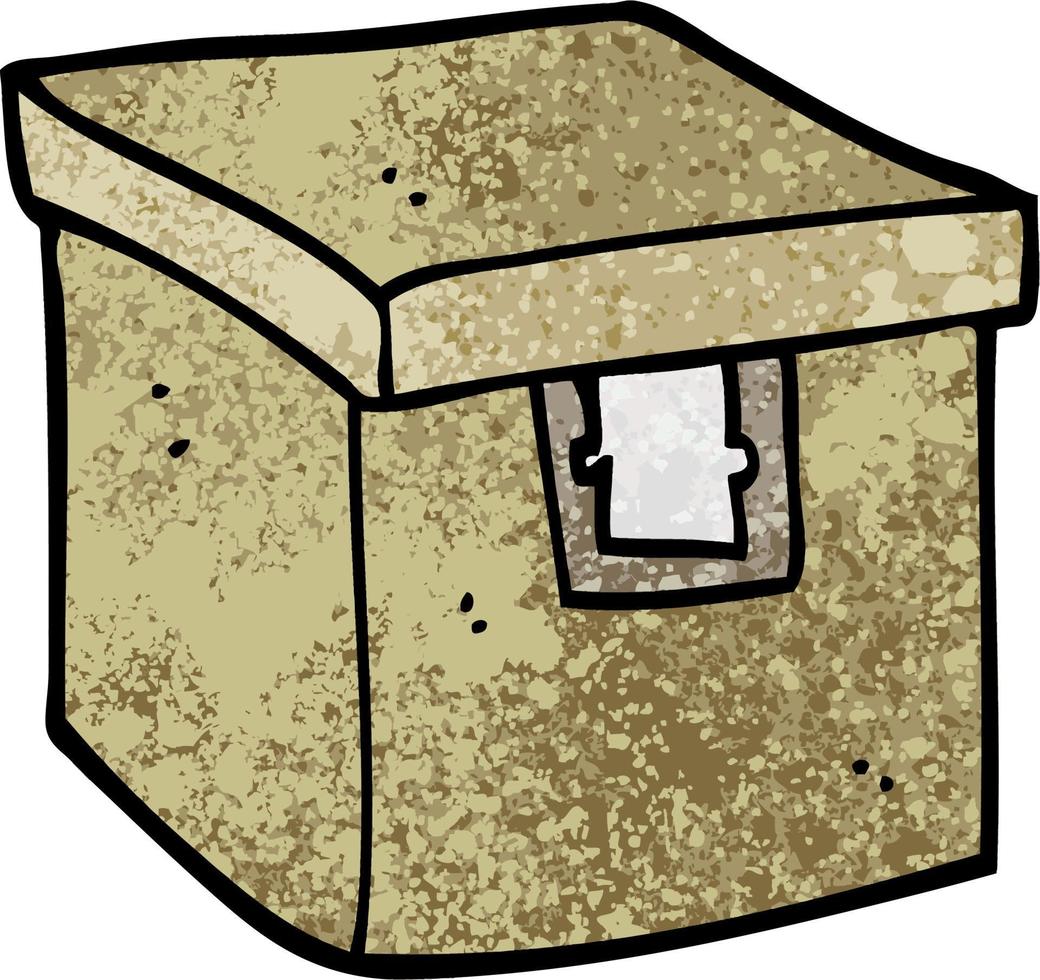 grunge textured illustration cartoon evidence box vector