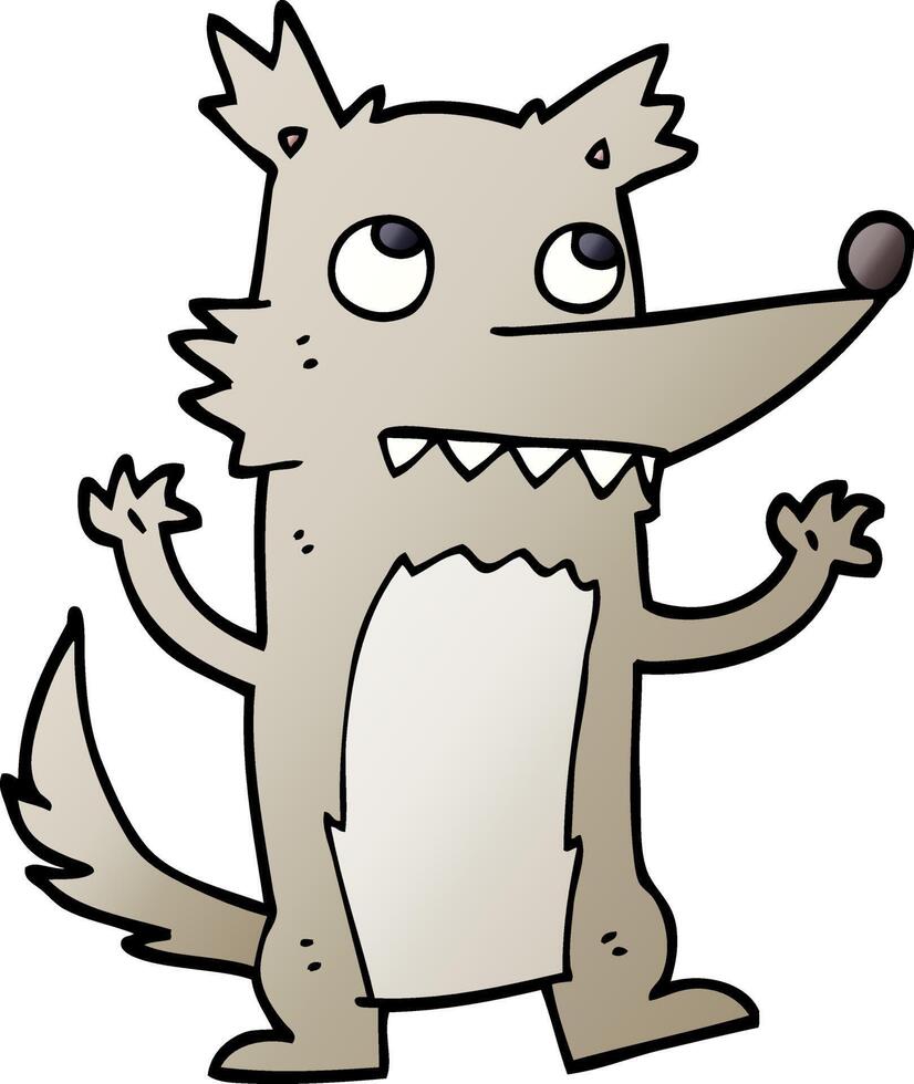 vector gradient illustration cartoon wolf