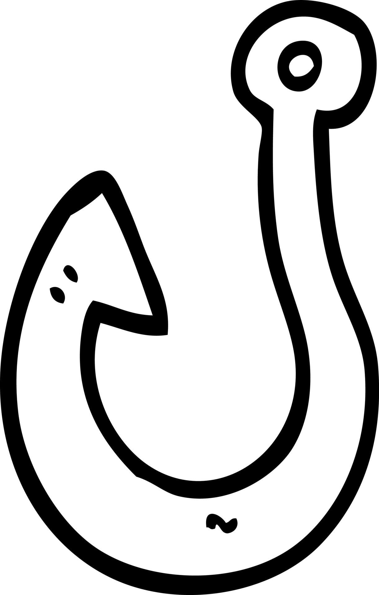 black and white cartoon fish hook 12551699 Vector Art at Vecteezy