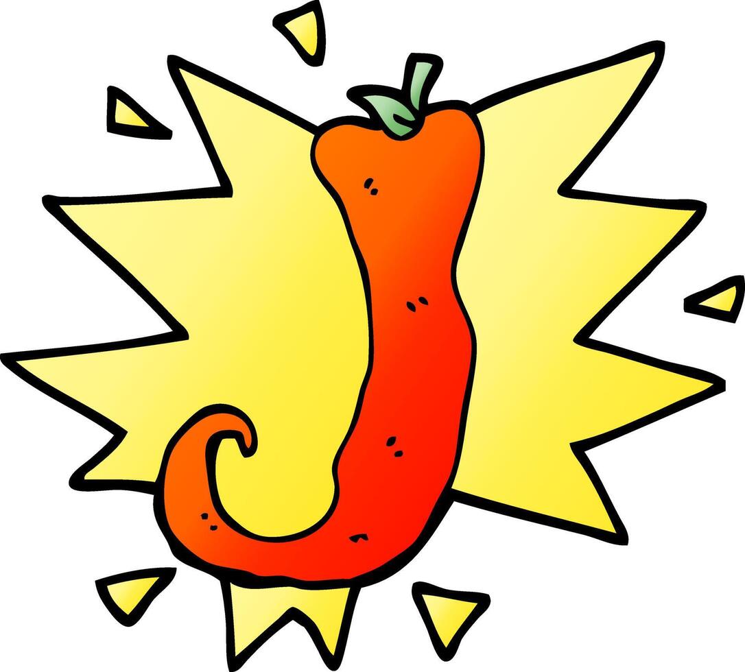 vector gradient illustration cartoon red hot chili
