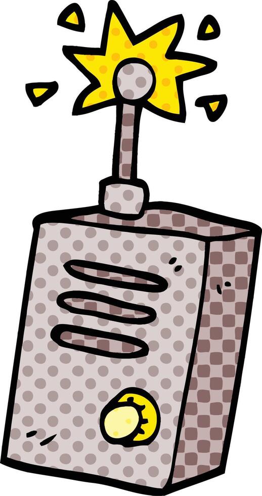 comic book style cartoon walkie talkie vector