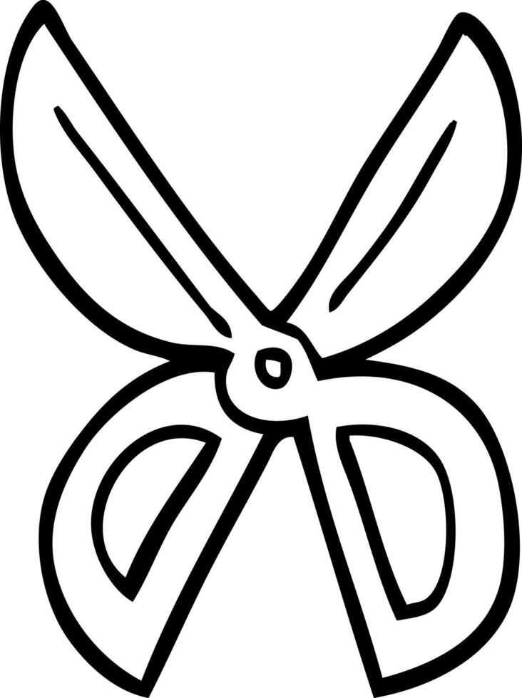 black and white cartoon scissors 12551713 Vector Art at Vecteezy