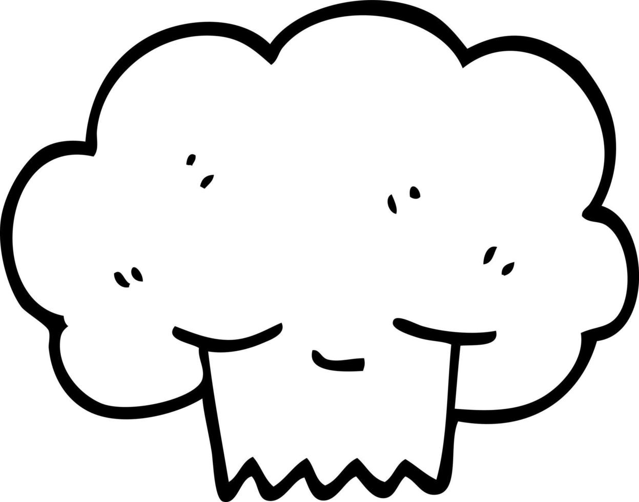 nube de explosión de dibujos animados en blanco y negro vector