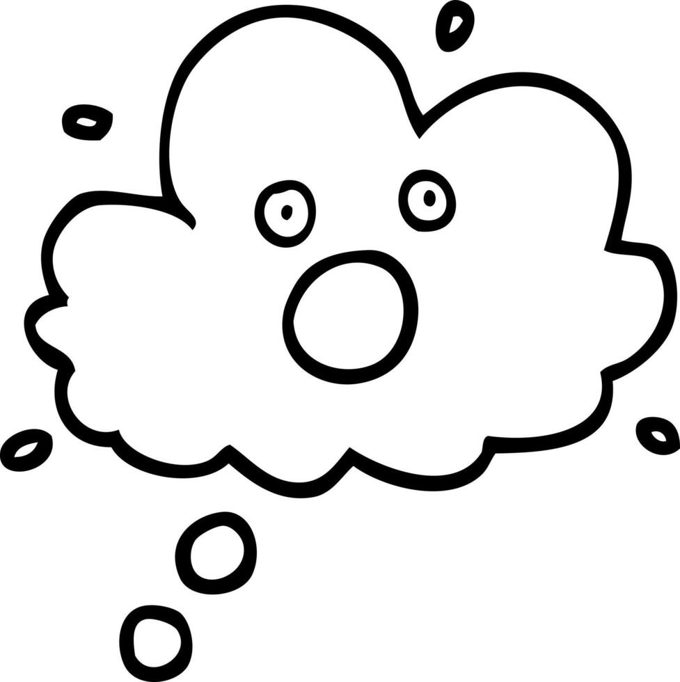 caricatura en blanco y negro gritando nube de pensamiento vector