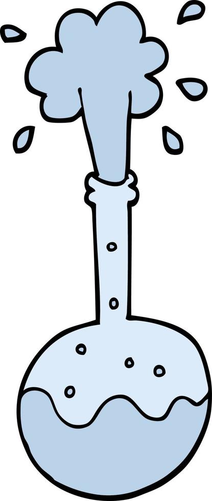 vaso de ciencia hirviendo de dibujos animados estilo doodle dibujado a mano vector
