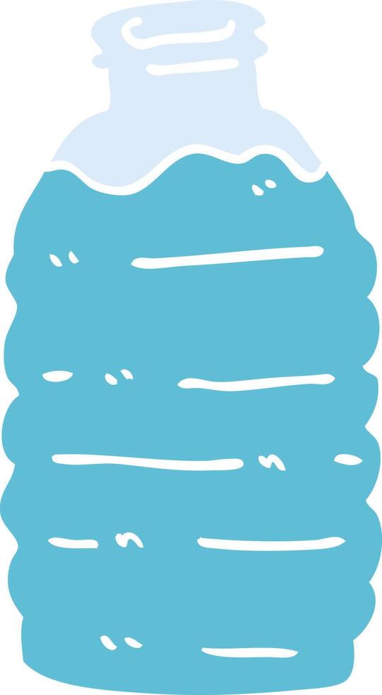 flat color illustration cartoon water bottle vector