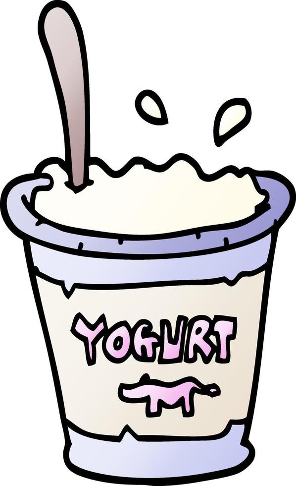 yogurt de dibujos animados de ilustración de gradiente de vector
