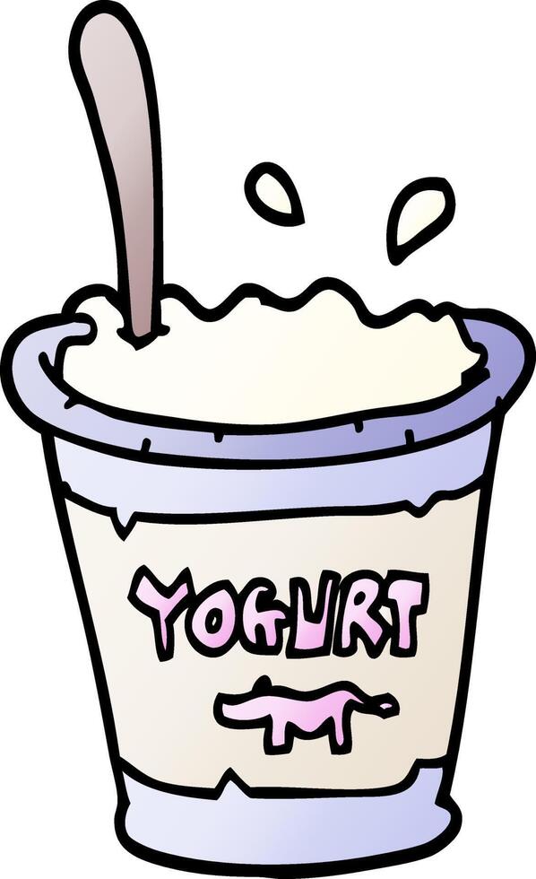 vector gradient illustration cartoon yogurt