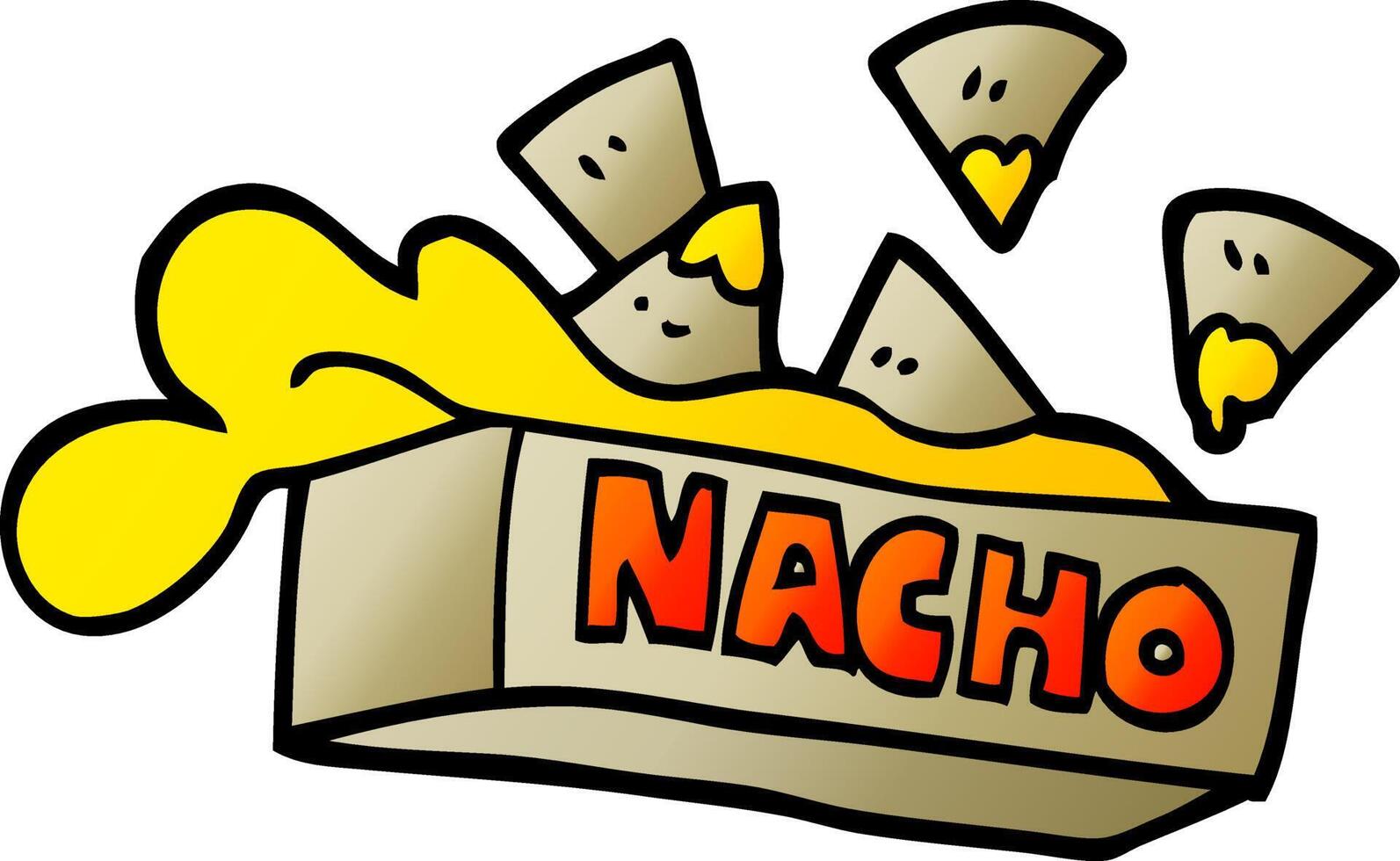 caja de nacho de dibujos animados de ilustración de gradiente vectorial vector