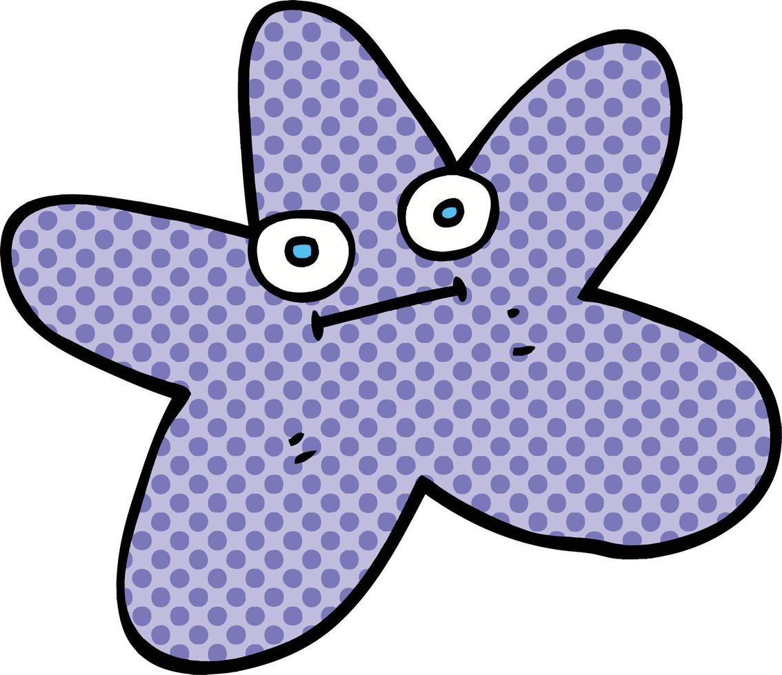 comic book style cartoon star fish vector