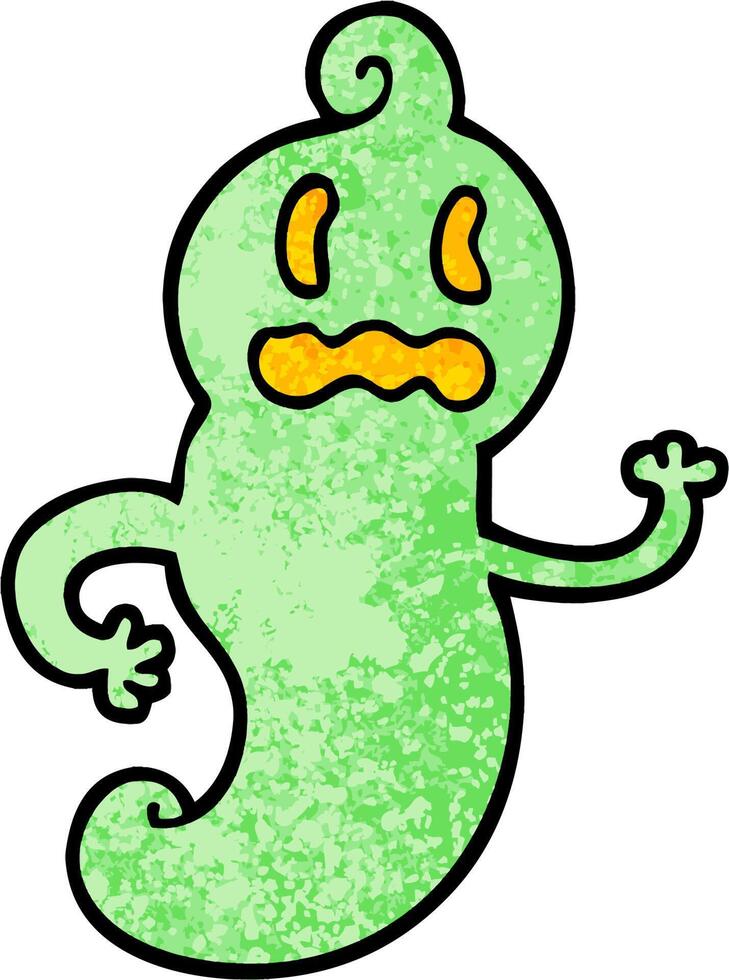 grunge textured illustration cartoon spooky ghost vector