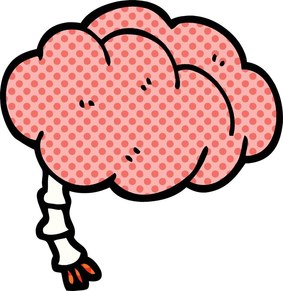 comic book style cartoon brain vector