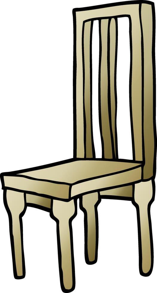 silla de madera de dibujos animados de ilustración de gradiente de vector